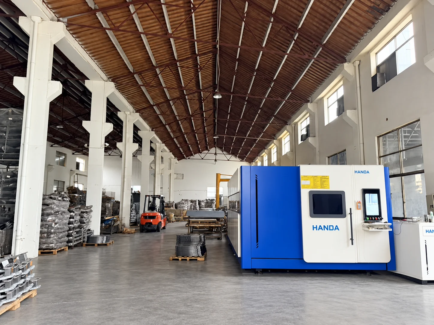 Equipment inside the production hall