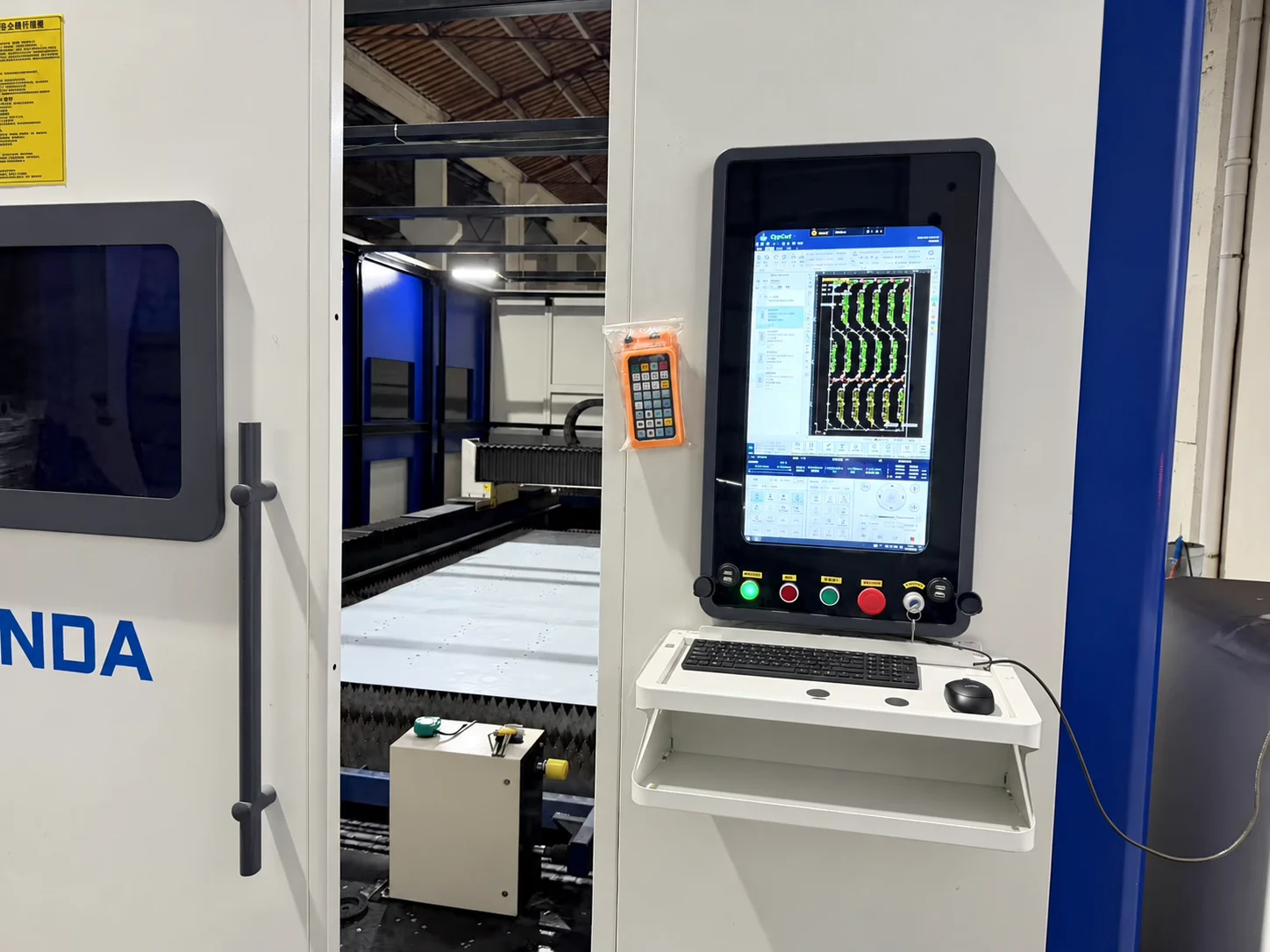 Equipment control panel and machine enclosure